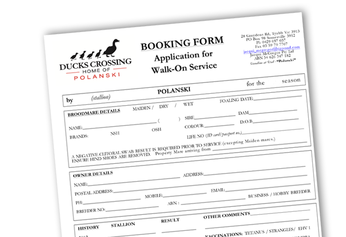 Application for walk-on service