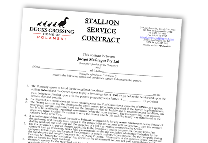Stallion Service Contract